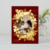 Klassieke vakantiebessen Foto Folie Uitnodiging (Staand Voorkant)