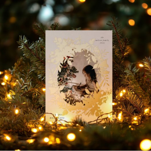 Klassieke vakantiebessen Foto Folie Uitnodiging