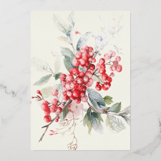 Klassieke vakantiebessen Foto Folie Uitnodiging (Achterkant)