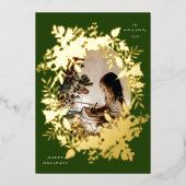 Klassieke vakantiebessen Foto Folie Uitnodiging (Voorkant)