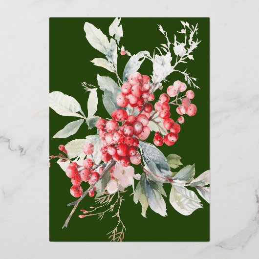 Klassieke vakantiebessen Foto Folie Uitnodiging (Achterkant)