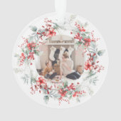 Klassieke vakantiebessen Foto Monogram Ornament (achterkant)