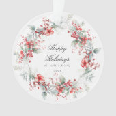 Klassieke vakantiebessen Foto Monogram Ornament (voorkant)