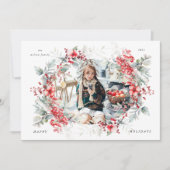 Klassieke vakantiebessen One Photo Holiday Kaart (Voorkant)