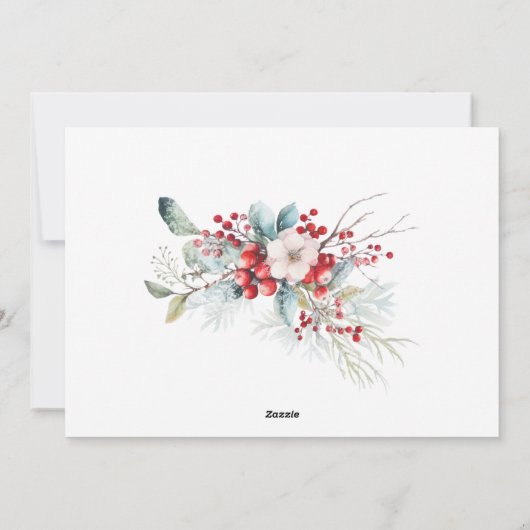 Klassieke vakantiebessen One Photo Holiday Kaart (Achterkant)