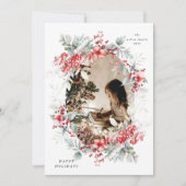 Klassieke vakantiebessen One Photo Holiday Kaart (Voorkant)