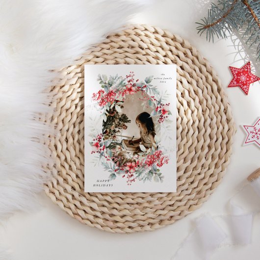 Klassieke vakantiebessen One Photo Holiday Kaart