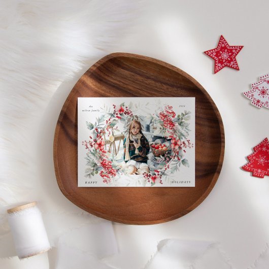 Klassieke vakantiebessen One Photo Holiday Kaart