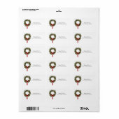 Klassieke vakantiekrans retour adreslabel etiket (Full Sheet)