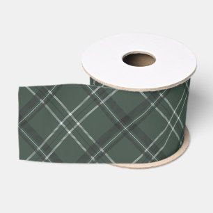 Klassieke vakantieplaid donkergroen grosgrain lint