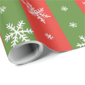 Klassieke vakantiestrepen – Rode & Groene Kerst Cadeaupapier (Rol Hoek)