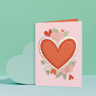 Klassieke Valentijn hart Feestdagen Kaart