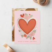 Klassieke Valentijn hart Notitiekaartje (Voorkant / Achterkant in situ)