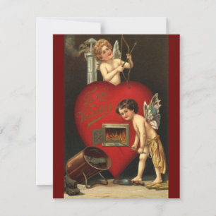 Klassieke Valentijnsdag Cupido, engelen brandende  Feestdagenkaart
