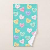 Klassieke Valentijnse Snoepjes harten Bad Handdoek (Handdoek)