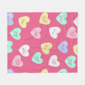 Klassieke Valentijnse Snoepjes harten Fleece Deken (Voorkant (Horizontaal))