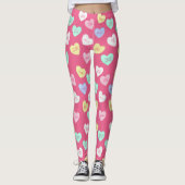 Klassieke Valentijnse Snoepjes harten Leggings (Voorkant)