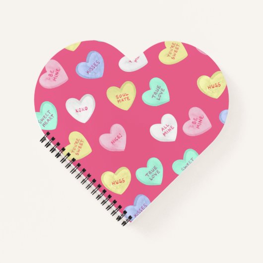 Klassieke Valentijnse Snoepjes harten Notitieboek (Voorkant)