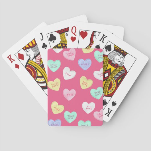 Klassieke Valentijnse Snoepjes harten Pokerkaarten (Achterkant)