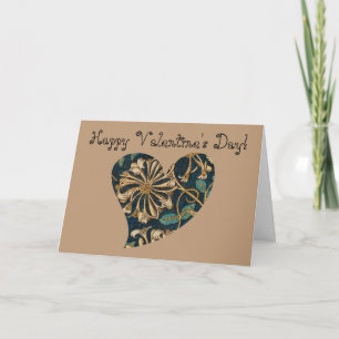 Klassieke Valentijnskaart met textuur en bloemen i Kaart