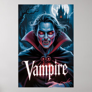 Klassieke vampierfilm poster in de stijl van Dracu