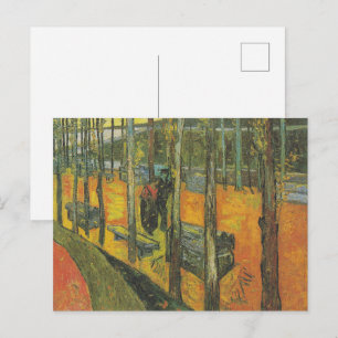 Klassieke Van Gogh Oranje Herfst Park Landschap Briefkaart