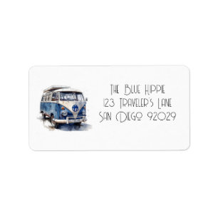 Klassieke Van in Delfts Blauw aanpasbaar Etiket