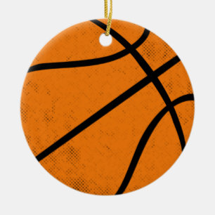 Klassieke Varsity Basketbal Hoops Game Day Stijl Keramisch Ornament
