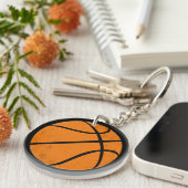 Klassieke Varsity Basketbal Hoops Game Day Stijl Sleutelhanger (Voorkant Rechts)
