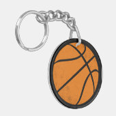 Klassieke Varsity Basketbal Hoops Game Day Stijl Sleutelhanger (Voorkant Links)