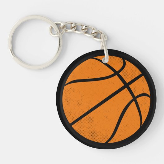 Klassieke Varsity Basketbal Hoops Game Day Stijl Sleutelhanger (Voorkant)