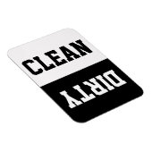 Klassieke Varsity Zwart/Wit Schoon/Vuile Vaatwasse Magneet (Rechterzijde)