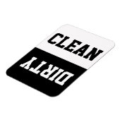 Klassieke Varsity Zwart/Wit Schoon/Vuile Vaatwasse Magneet (Linkerzijde)