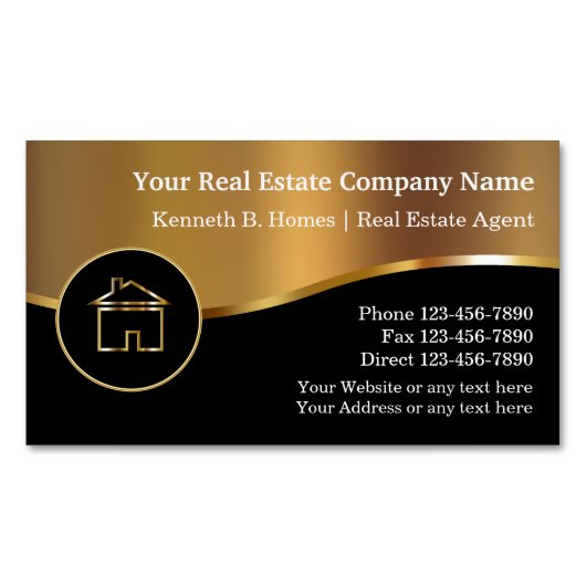 Klassieke vastgoedindustrie visitekaartje magneet (Voorkant)