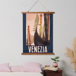 Klassieke Venezia Italië Reis Kunst Venetië Gondel Hangend Wandkleed