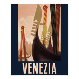Klassieke Venezia Italië Reis Kunst Venetië Gondel Perfect Poster