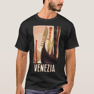 Klassieke Venezia Italië Reis Kunst Venetië Gondel T-shirt