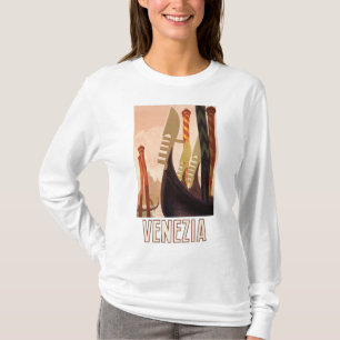 Klassieke Venezia Italië Reis Kunst Venetië Gondel T-shirt