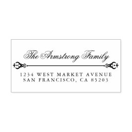 Klassieke verdeler aangepaste familienaam retourad rubberstempel