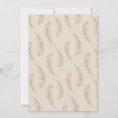 Klassieke Veren Boho Beige Trouw Save the Date Kaart (Achterkant)