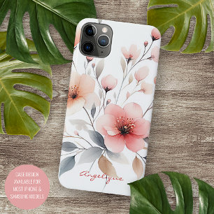 Klassieke verfijnde delicate waterverf bloemen Case-Mate iPhone case