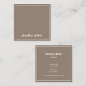 Klassieke, verfijnde Design Trendy Plain Luxury Vierkante Visitekaartje (Voorkant / Achterkant)