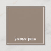 Klassieke, verfijnde Design Trendy Plain Luxury Vierkante Visitekaartje (Voorkant)