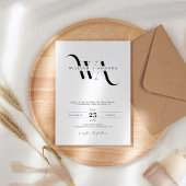 Klassieke verfijnde Monogram Modern Wedding Kaart