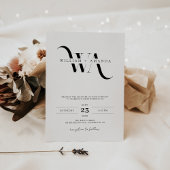 Klassieke verfijnde Monogram Modern Wedding Kaart