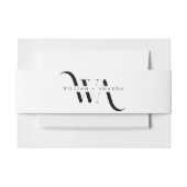 Klassieke verfijnde Monogram Modern Wedding Uitnodigingen Wikkel (Voorkant Voorbeeld)