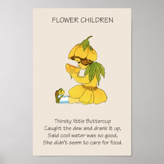 Klassieke Verhaalboek Bloemenkinderen BOTERBLOEM Poster (Voorkant)