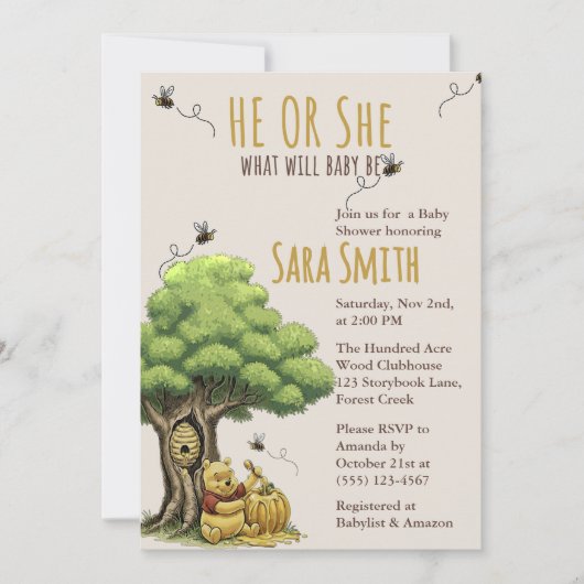 Klassieke Verhalenboek Beer "Wat zal Baby Bij doen Kaart (Voorkant)