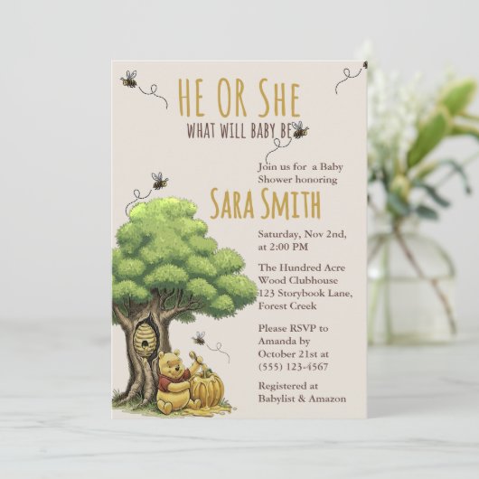 Klassieke Verhalenboek Beer "Wat zal Baby Bij doen Kaart (Staand voorkant)