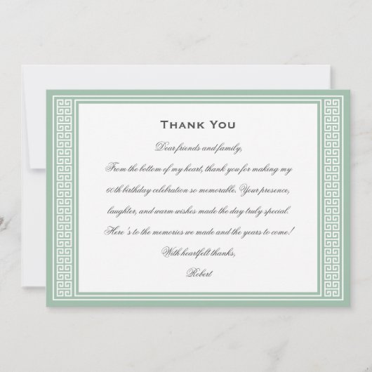 Klassieke Verjaardag Party Foto Green Flat Bedankkaart (Voorkant)